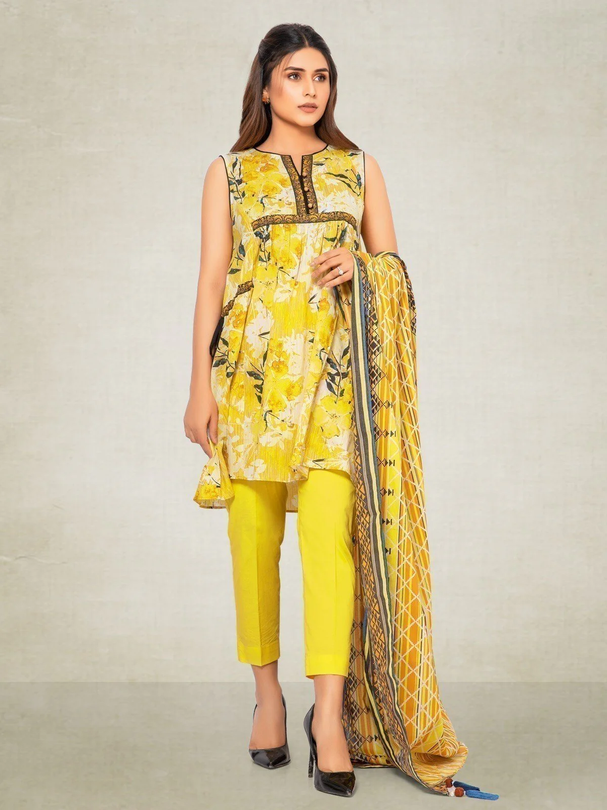 Unstitched Printed Lawn Shirt Dupatta - EWU20A3-20085