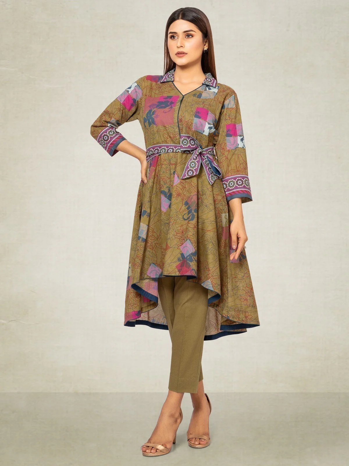 Unstitched Printed Lawn Shirt Trouser - EWU20A3-20106