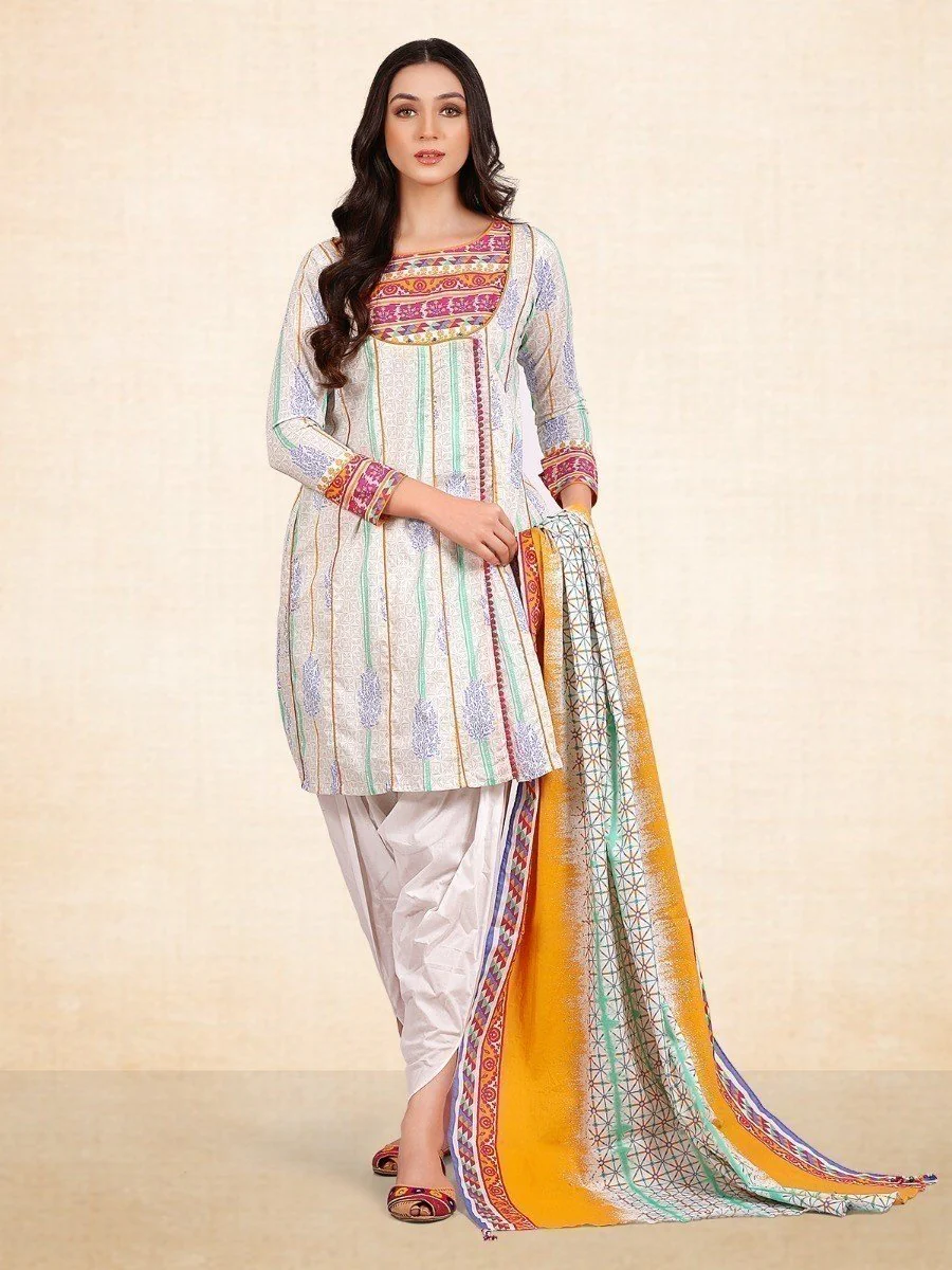 Unstitched Printed Cambric Shirt Dupatta - EWU20A9-20241