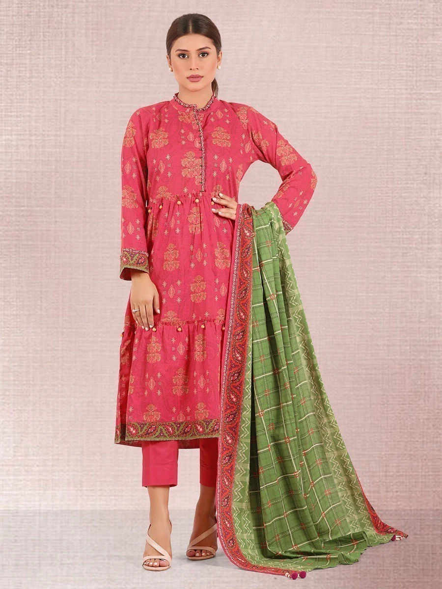 Unstitched Printed Cambric Shirt Dupatta - EWU20A9-20246