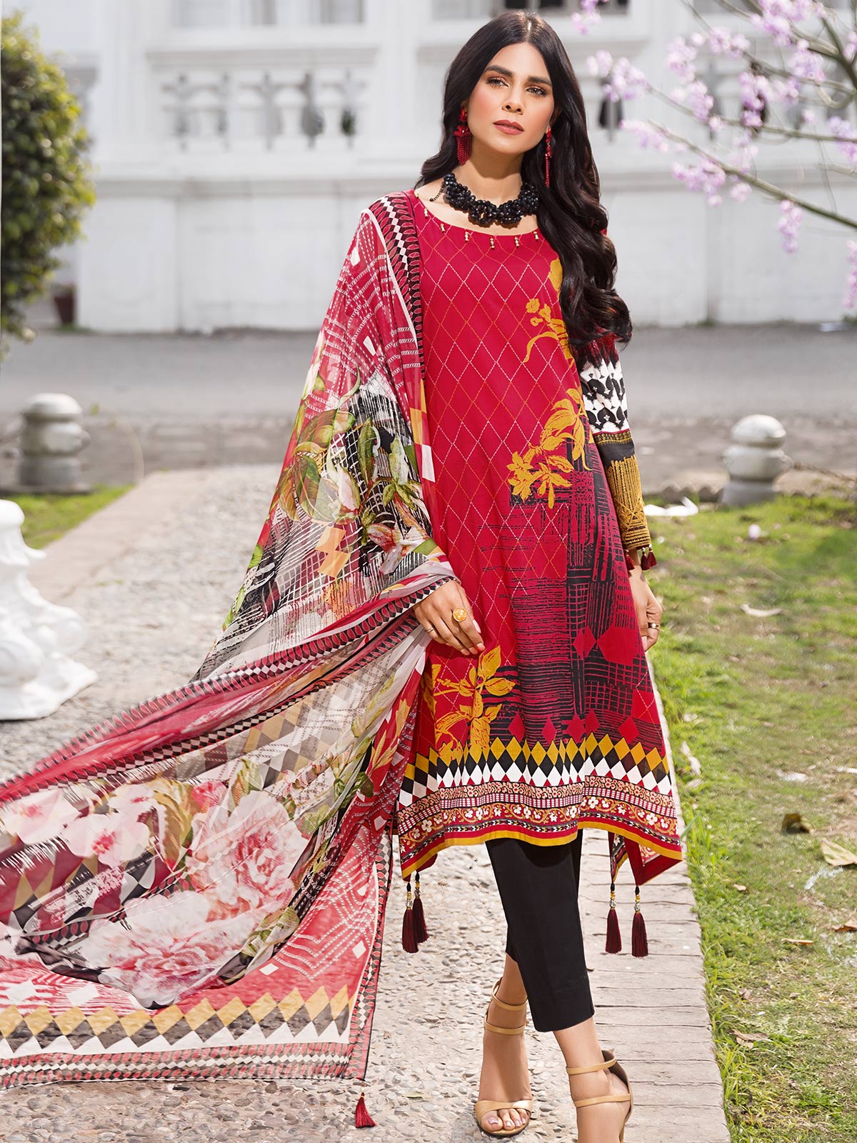 Unstitched Embroidered Chiffon Suit - EWU20V1-19972