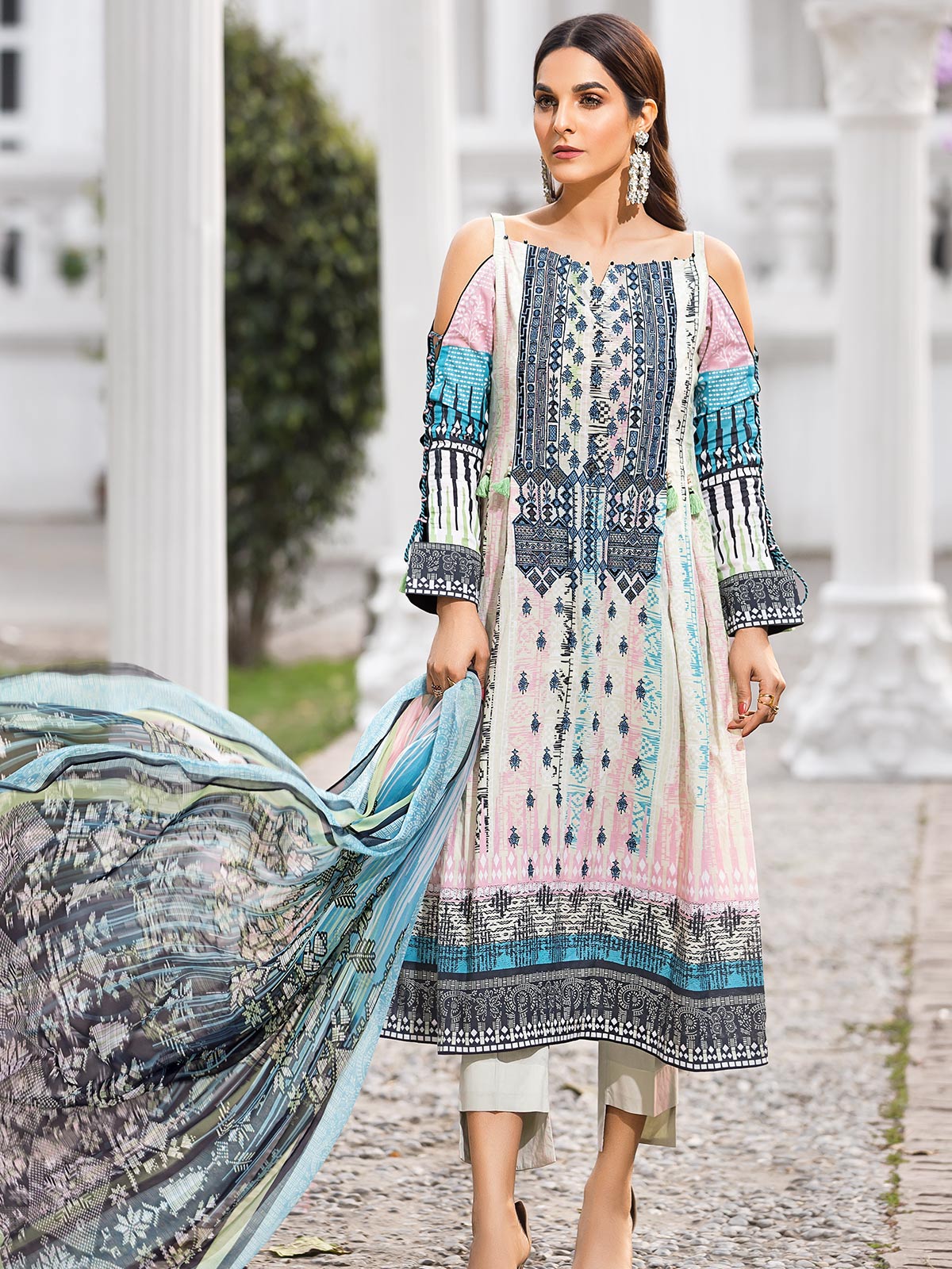 Unstitched Embroidered Chiffon Suit - EWU20V1-19986