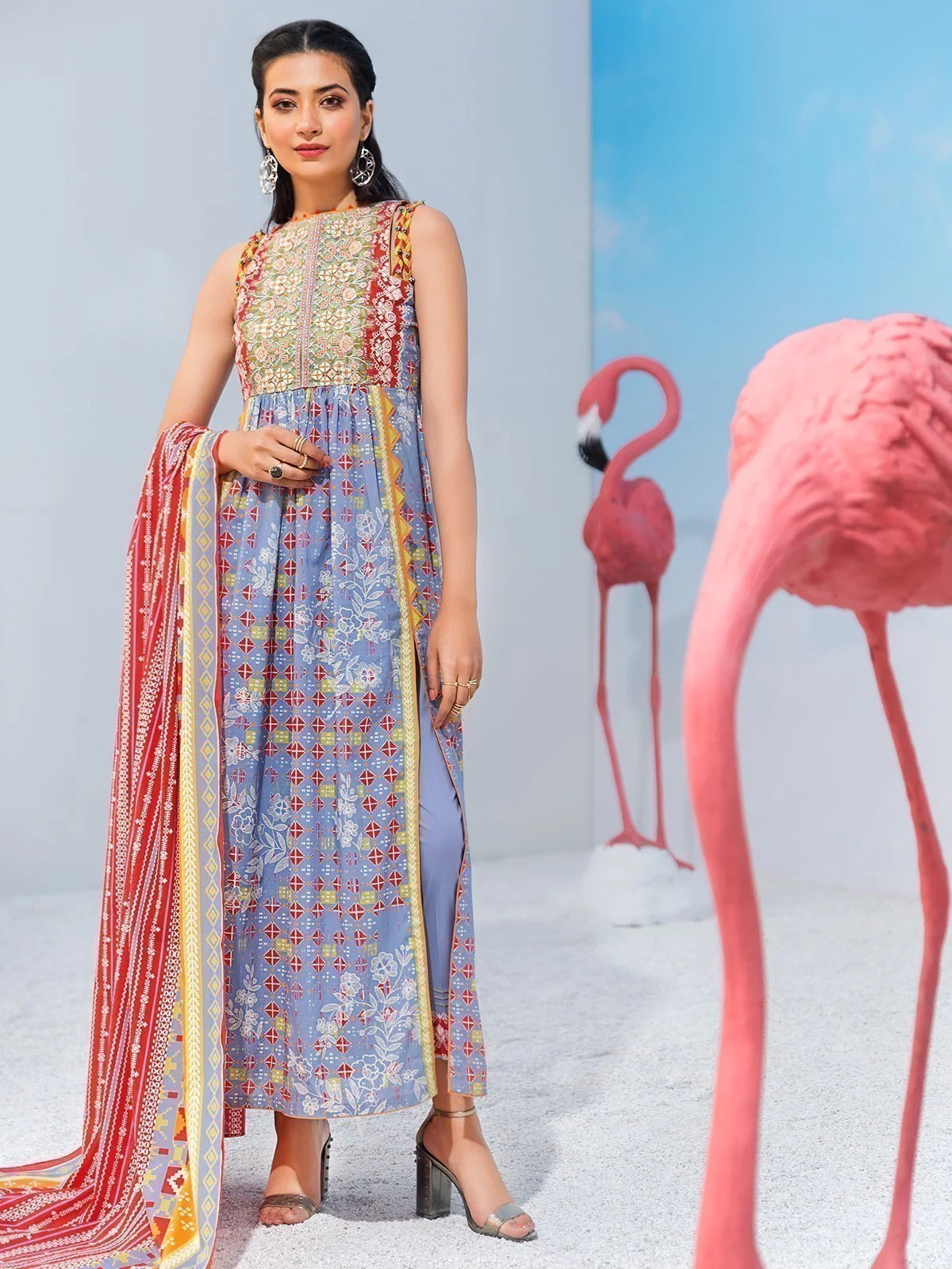 Unstitched Embroidered 2 Piece Suit - EWU20V1-20013