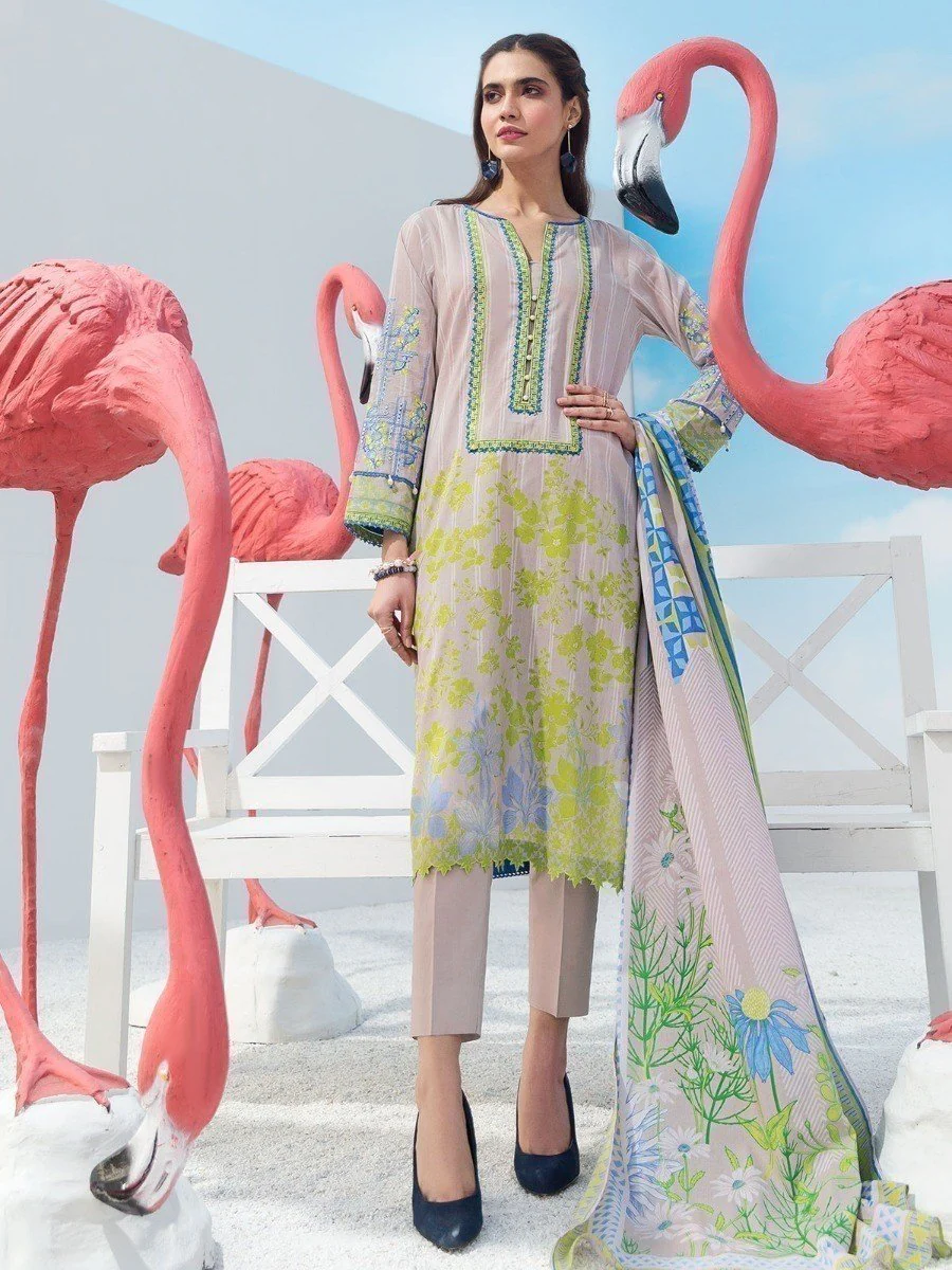 Unstitched Embroidered Lawn Shirt Dupatta - EWU20V1-20016