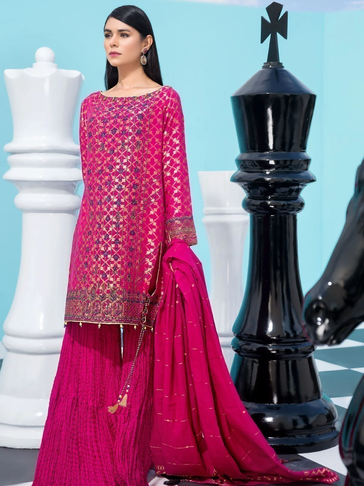Unstitched Embroidered Jacquard Suit - EWU20V4-19990