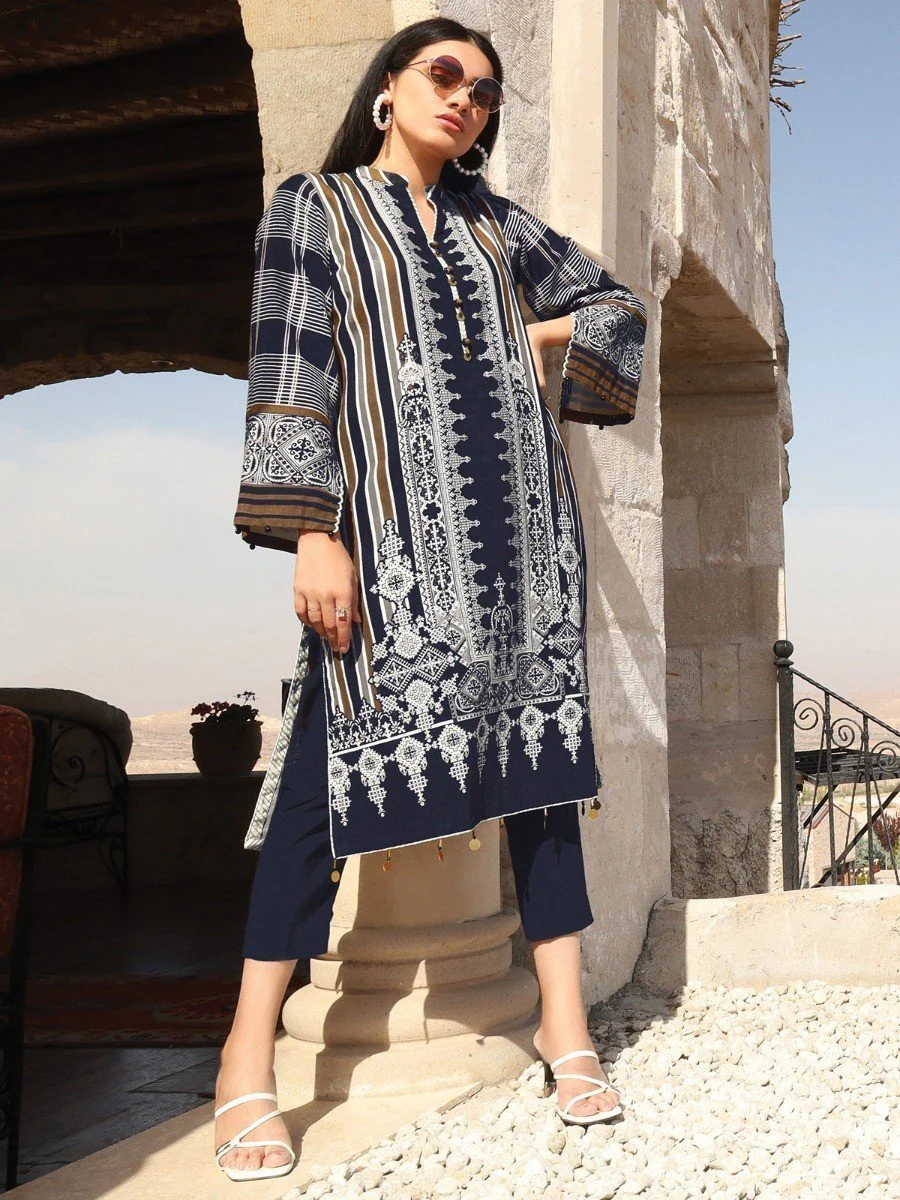 Unstitched Embroidered Cotton Shirt - EWU20W12-20203