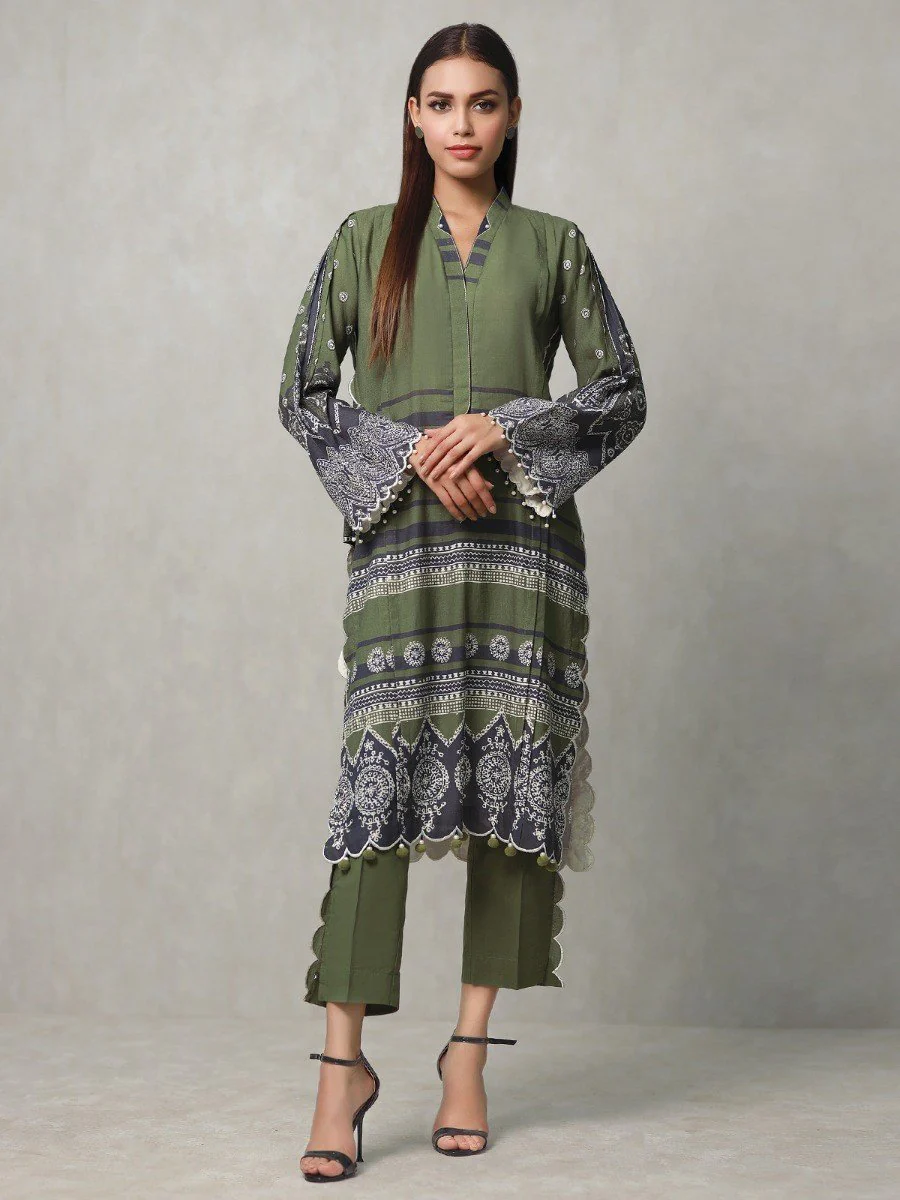 Unstitched Embroidered Cotton Shirt - EWU20W12-20204