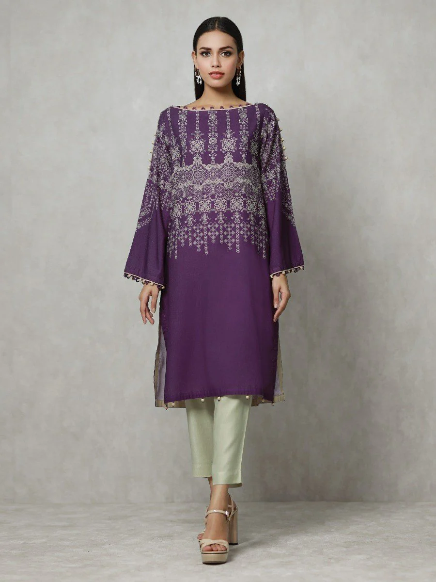 Unstitched Embroidered Cotton Shirt - EWU20W12-20205