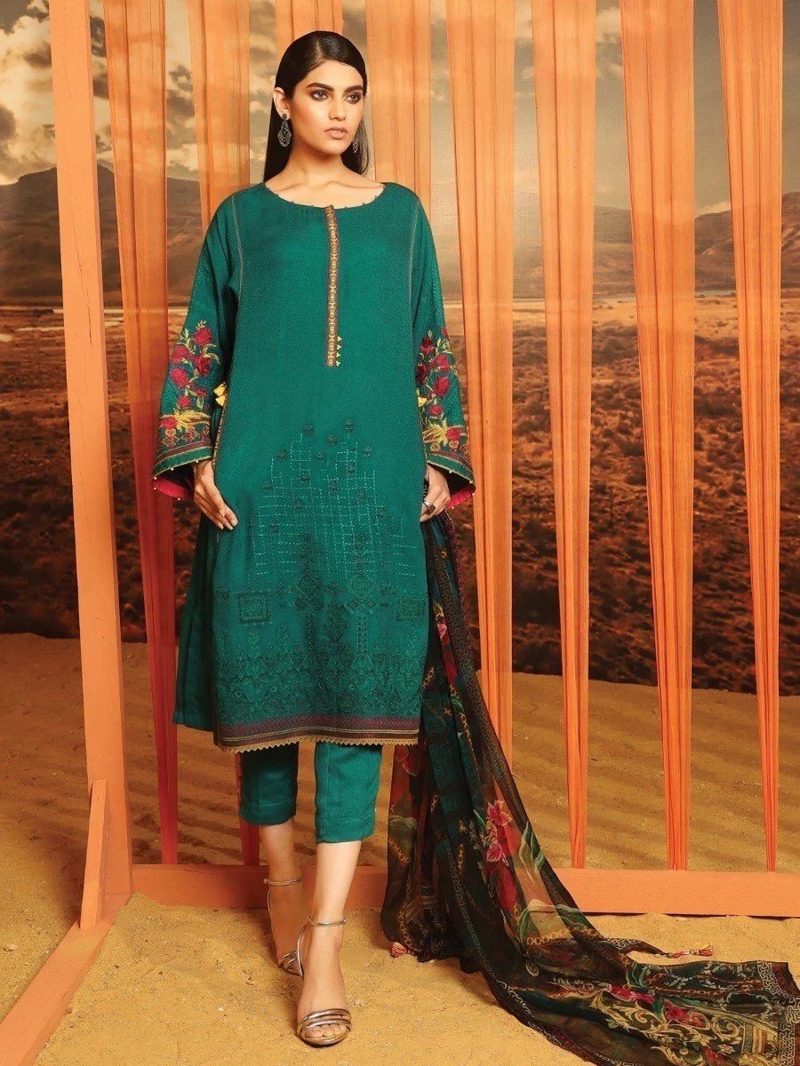 Unstitched Embroidered Jacquard Suit - EWU20W8-19828