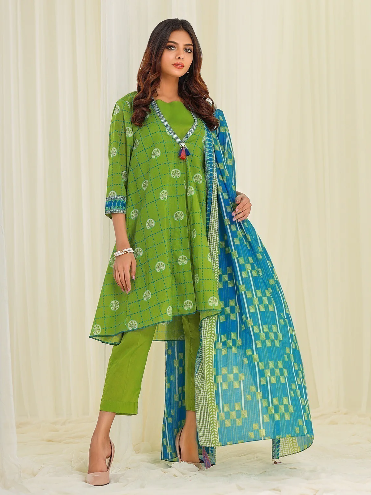 Unstitched Printed Lawn Shirt Dupatta - EWU21A1-20584
