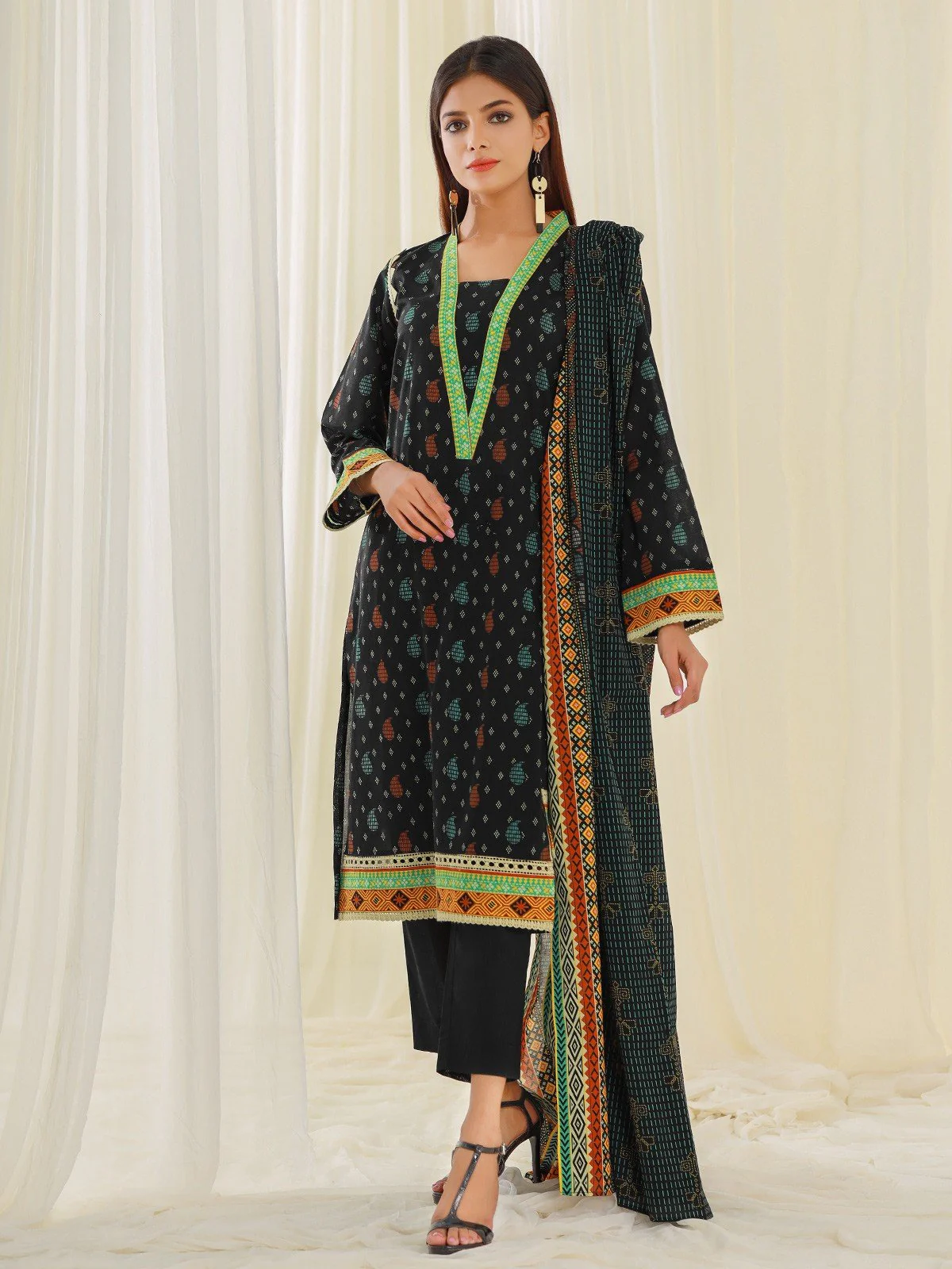 Unstitched Printed Lawn Shirt Dupatta - EWU21A1-20587