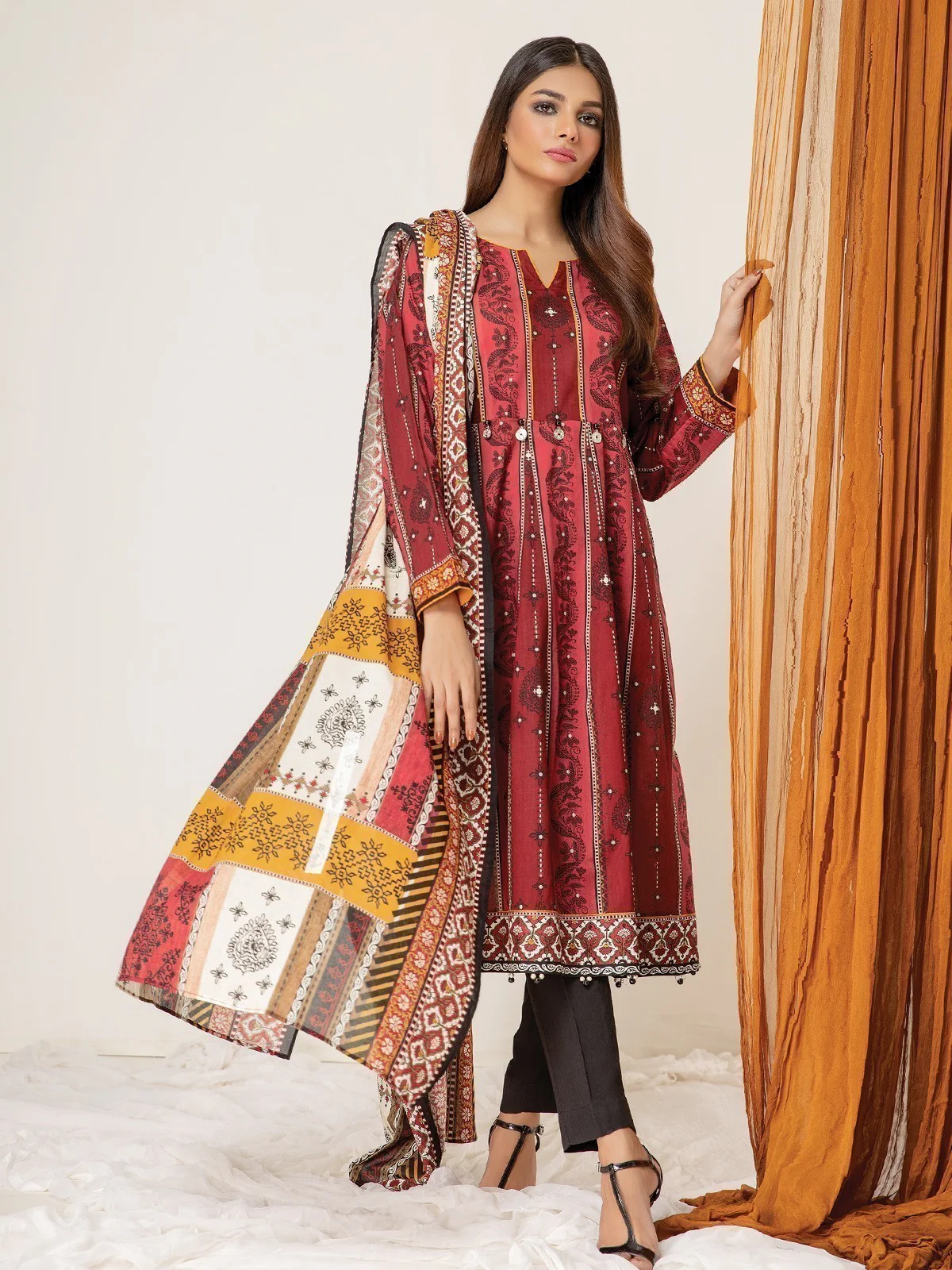 Unstitched Printed Lawn Shirt Dupatta - EWU21A1-20638