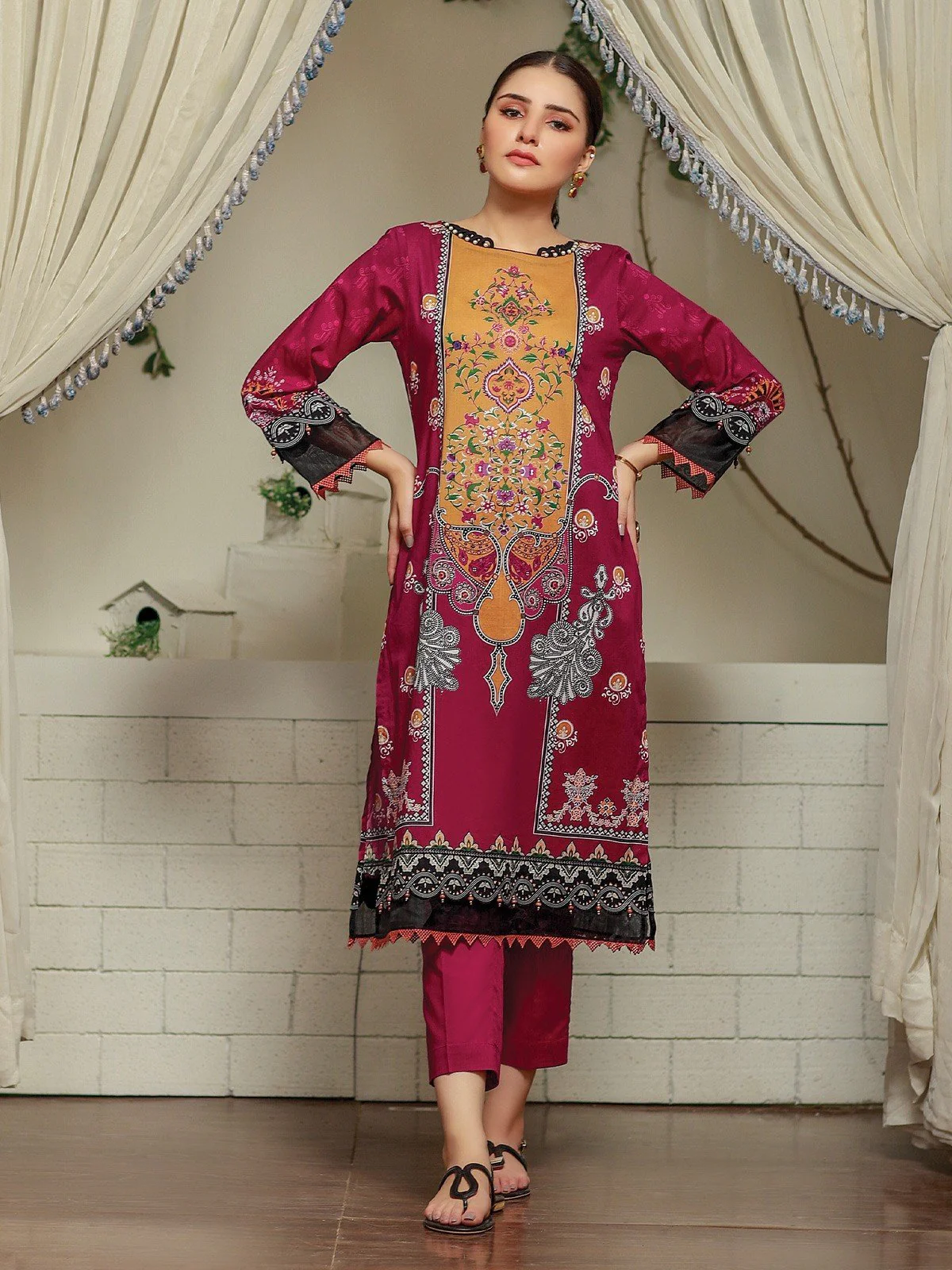 Unstitched Printed Lawn Shirt - EWU21A1-20887