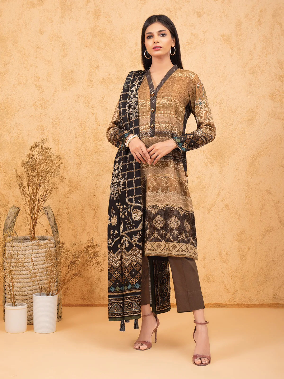 Unstitched Printed Viscose Suit - EWU21A10-21379