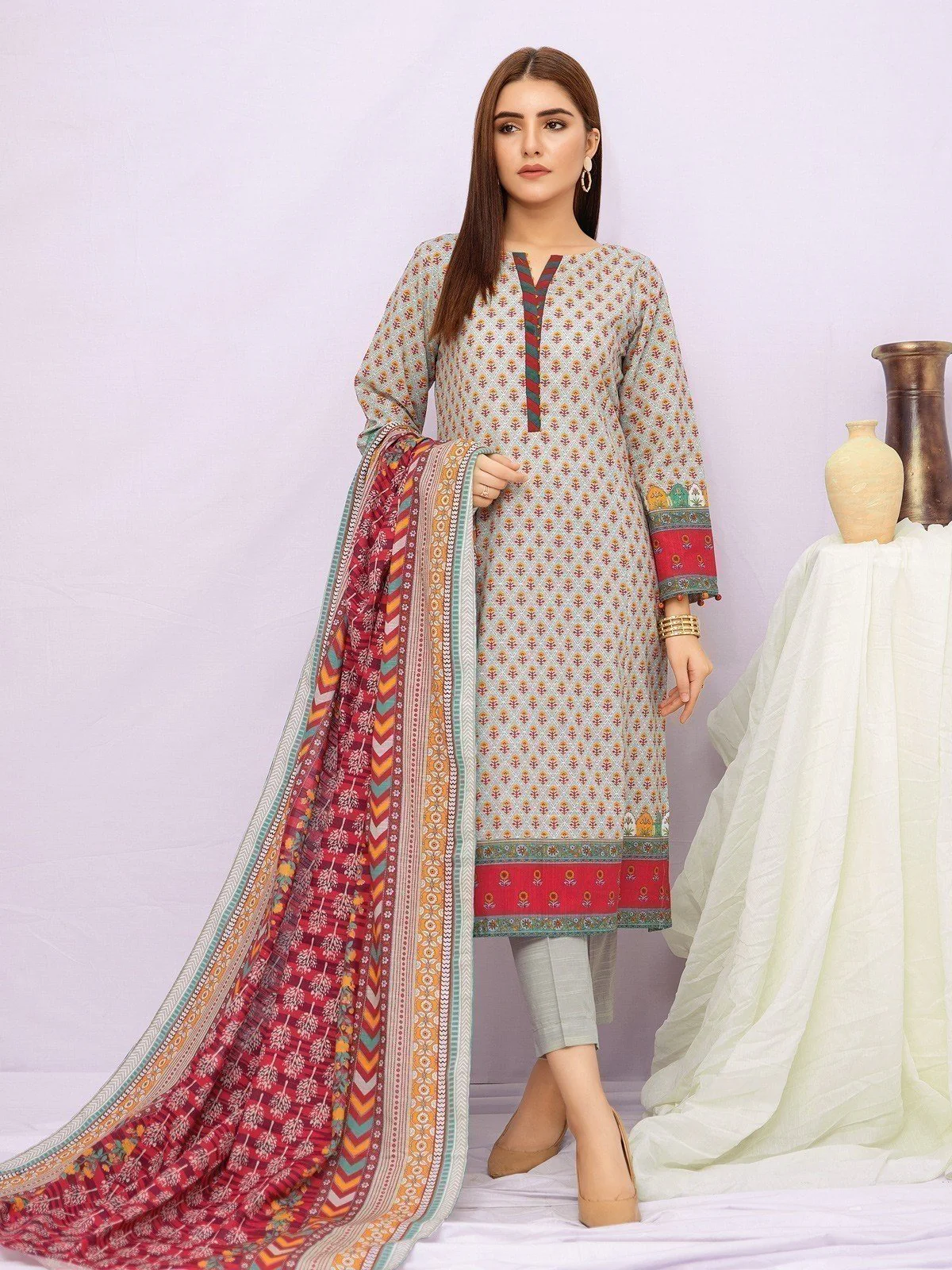 Unstitched Printed Khaddar Suit - EWU21A9-21461