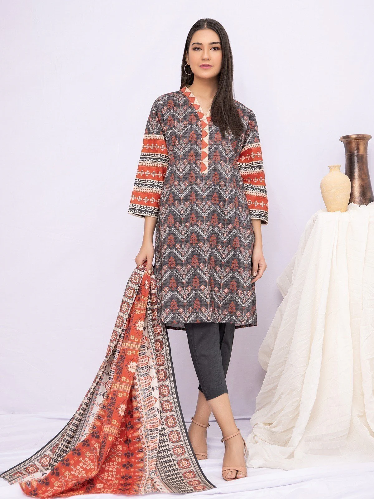 Unstitched Printed Khaddar Suit - EWU21A9-21499