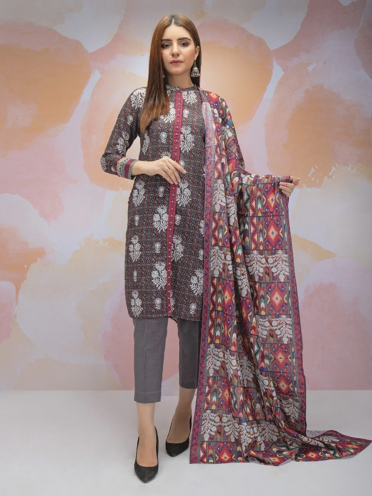 Unstitched Printed Khaddar Shirt - EWU21A9-21514A