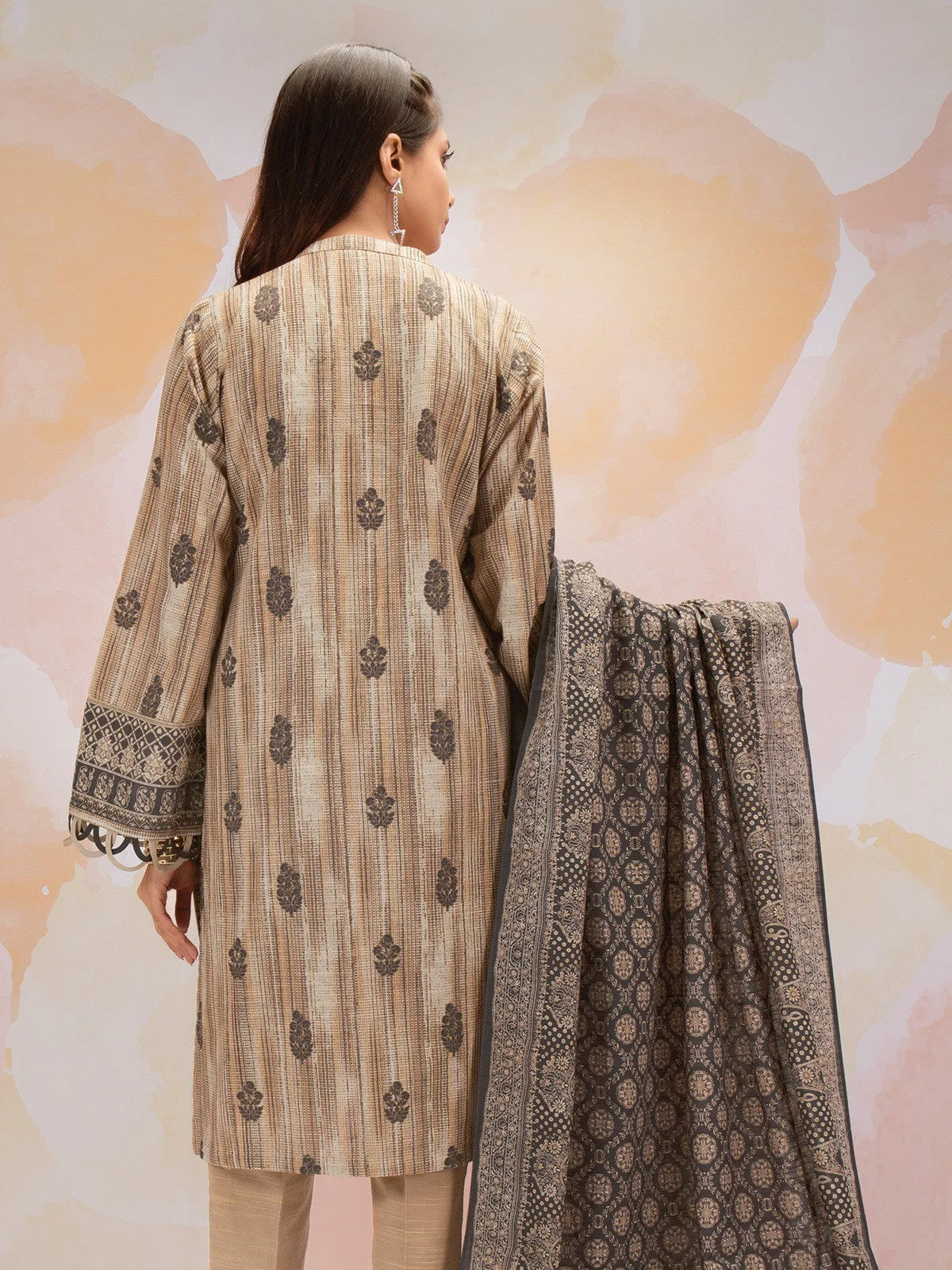 Unstitched Printed Khaddar Shirt Trouser - EWU21A9-21597A