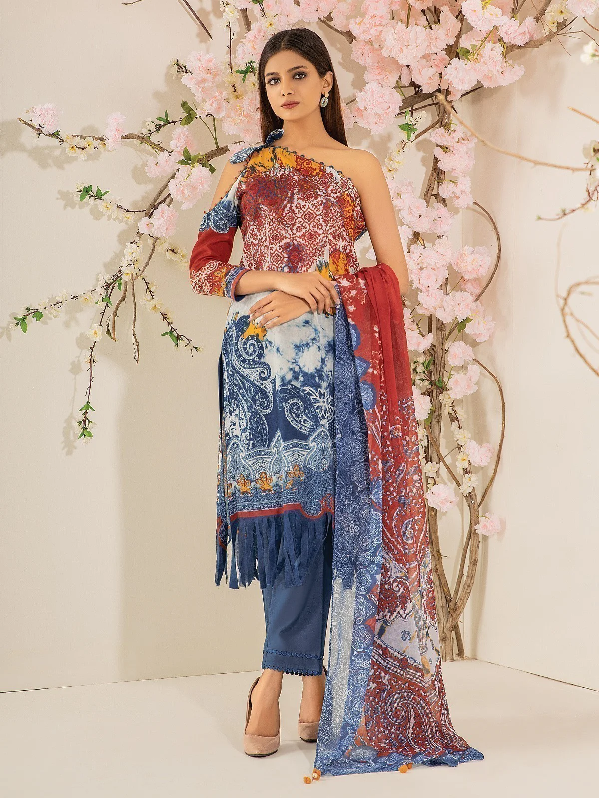 Unstitched Embroidered Lawn Suit - EWU21V2-20453