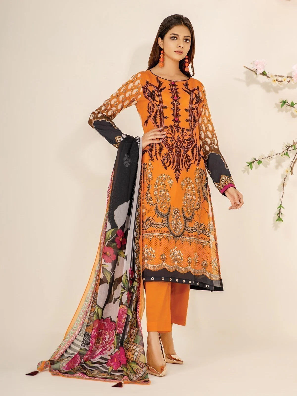 Unstitched Embroidered Lawn Suit - EWU21V2-20459