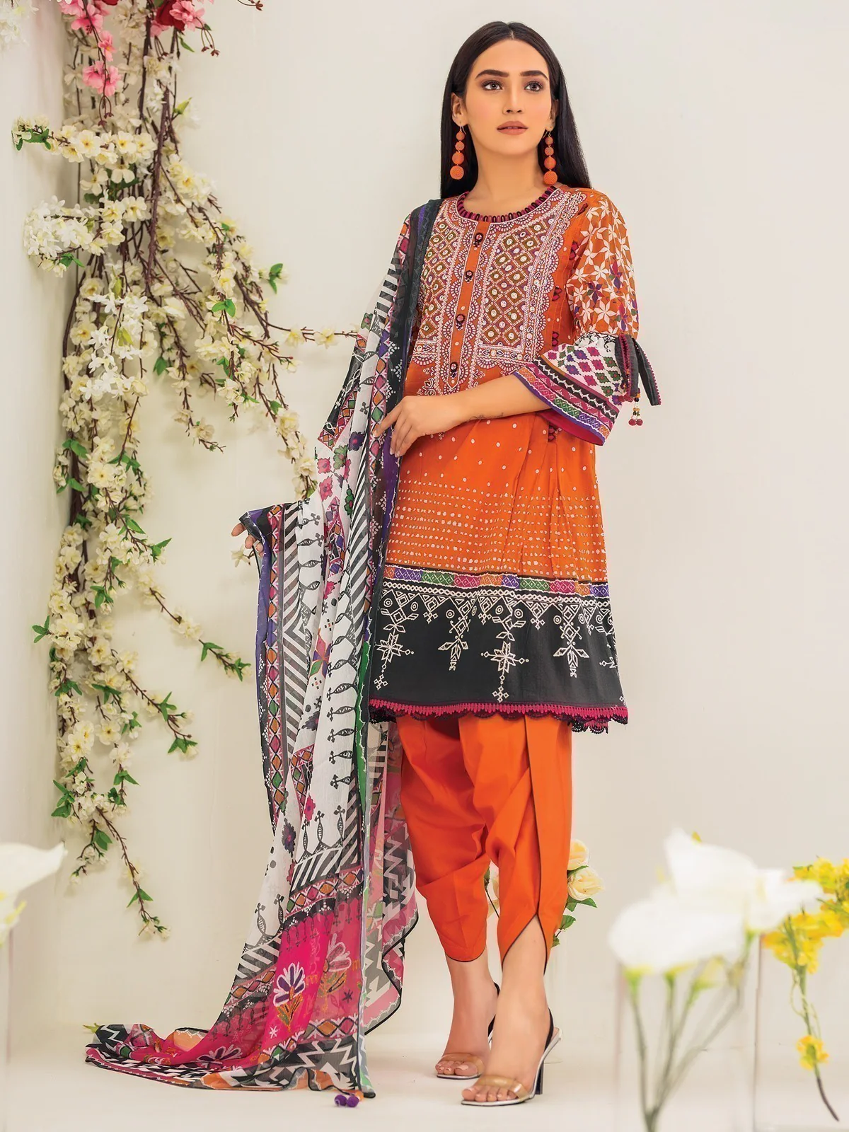 Unstitched Embroidered Lawn Suit - EWU21V2-20474