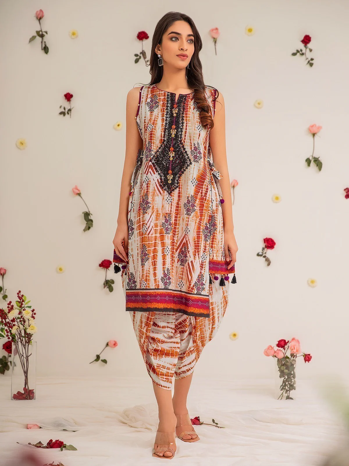 Unstitched Embroidered Lawn Shirt Trouser - EWU21V2-20490