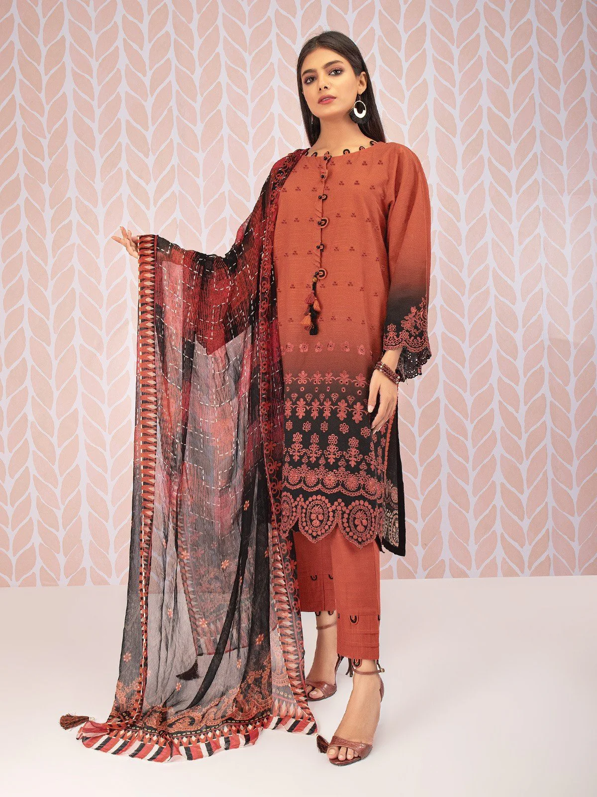 Unstitched Embroidered Khaddar Suit - EWU21V8-21652