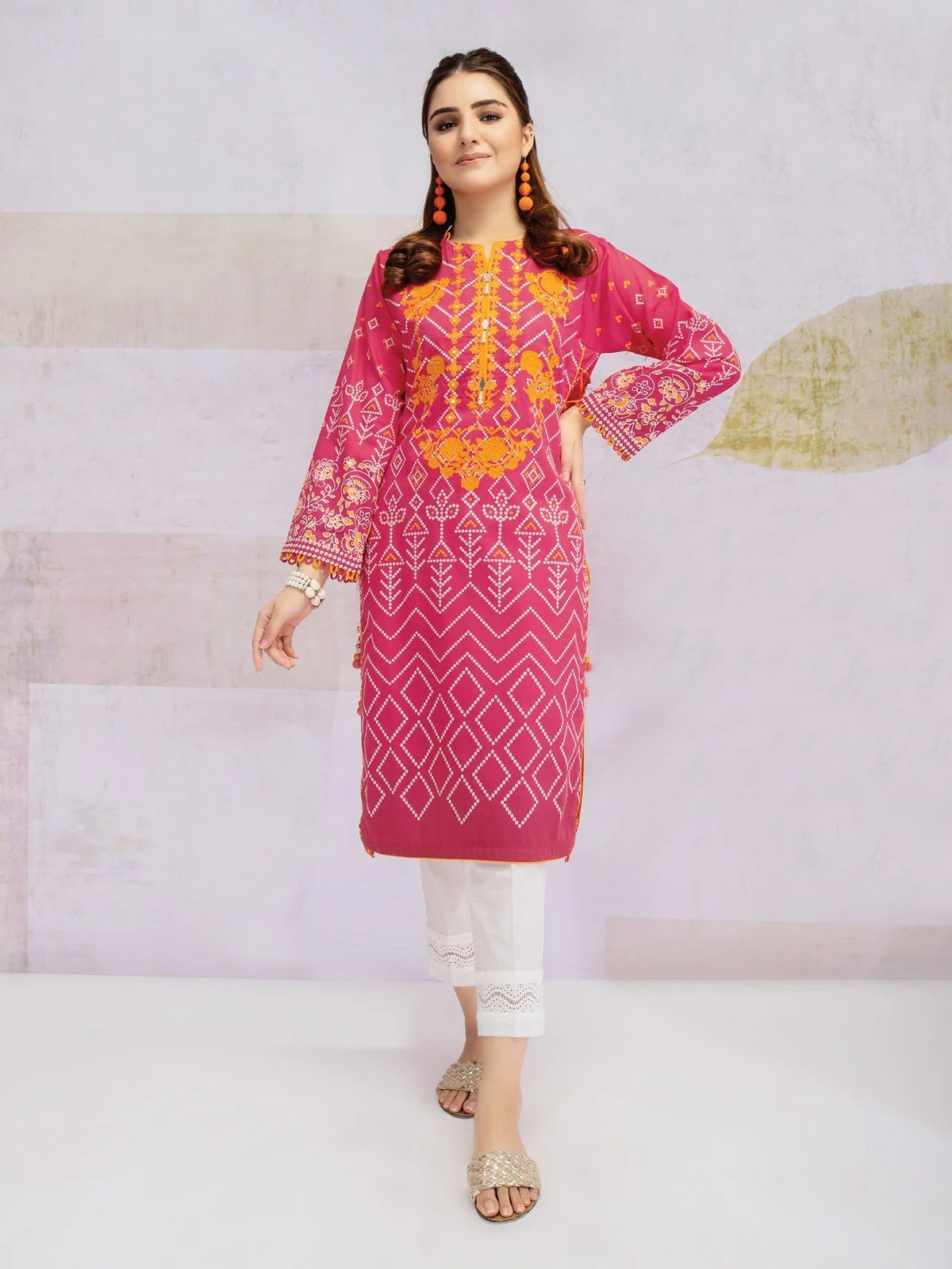 Unstitched Embroidered Cotton Shirt - EWU21V8-21726