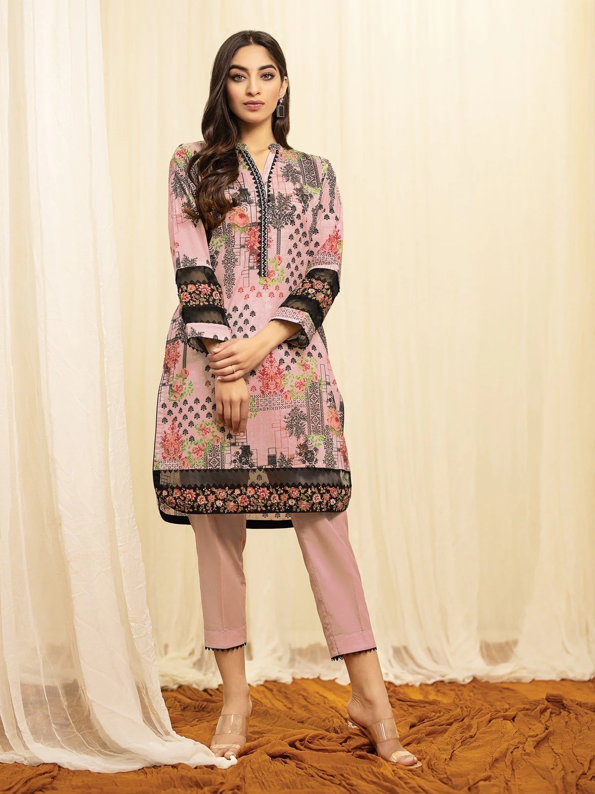 Unstitched Printed Lawn Shirt Trouser - EWU22A1-20554