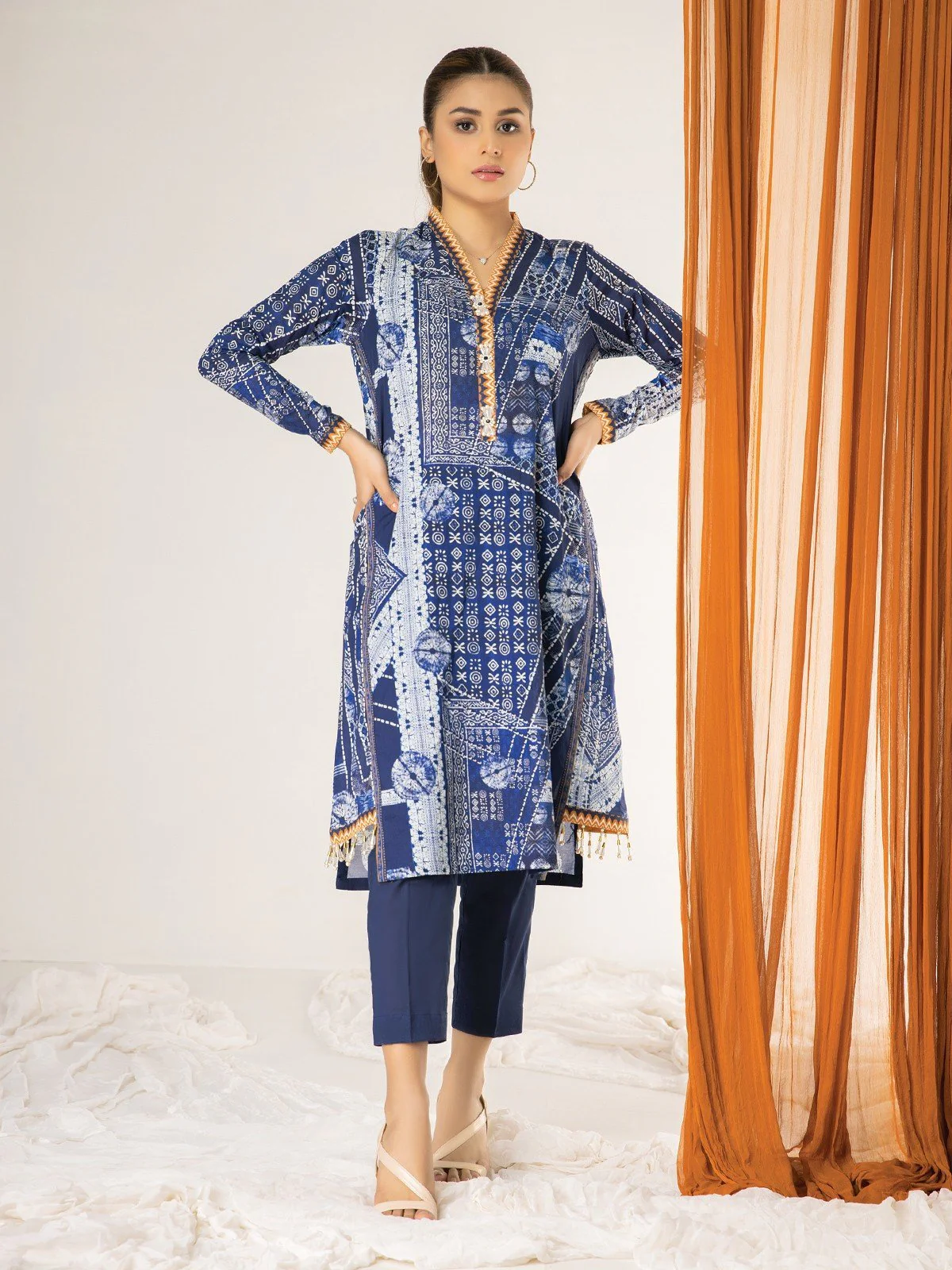 Unstitched Printed Lawn Shirt Trouser - EWU22A1-20600