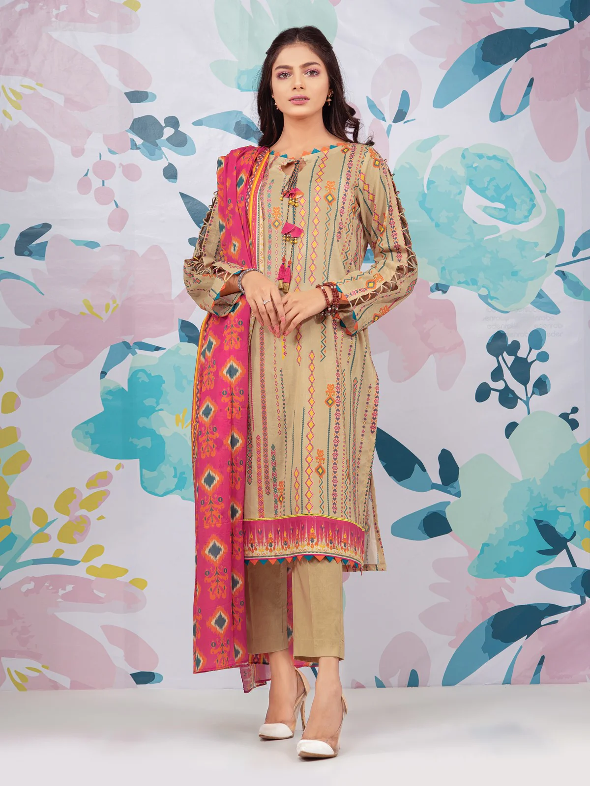 Unstitched Printed Lawn Shirt Dupatta - EWU22A1-23041SD