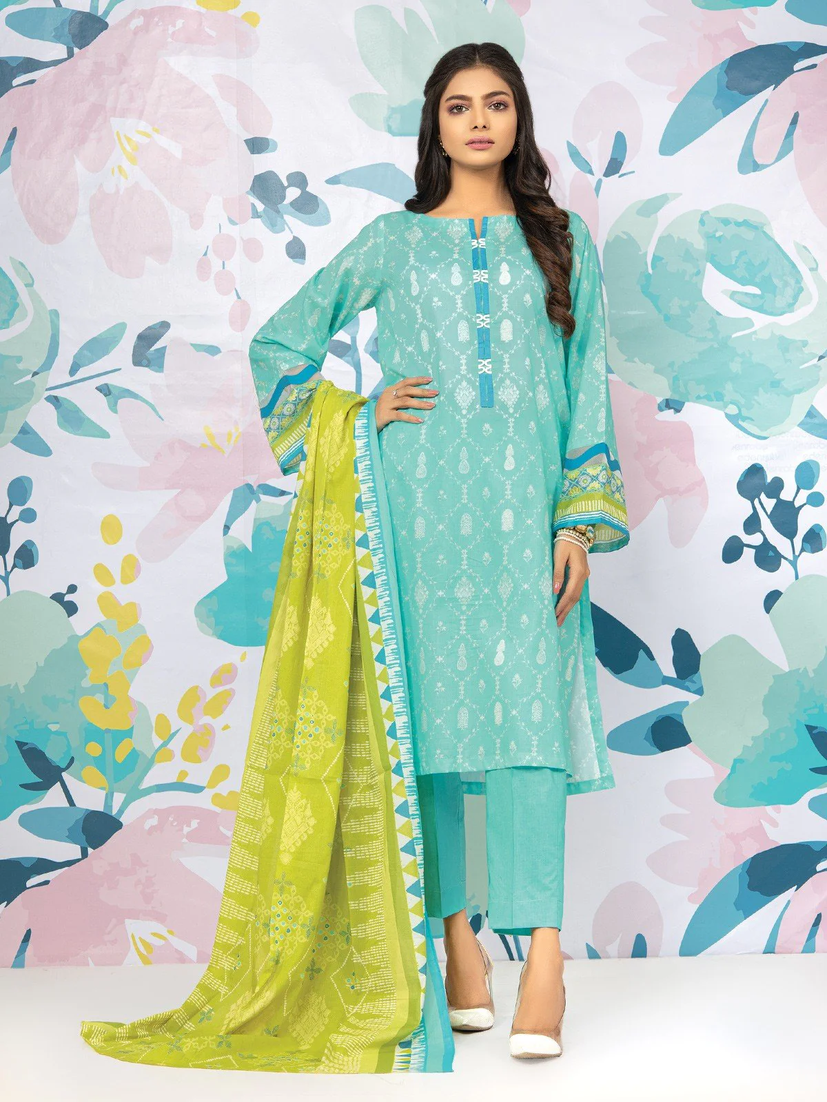 Unstitched Printed Lawn Suit - EWU22A1-23065