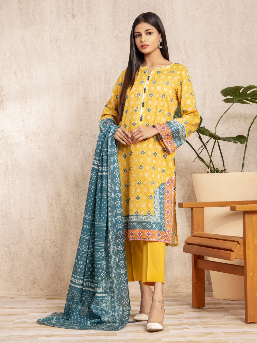 Unstitched Printed Lawn Suit - EWU22A1-23070