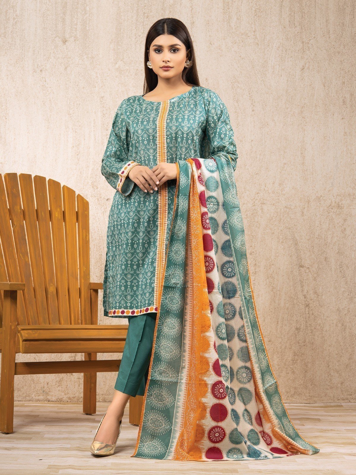Unstitched Printed Lawn Suit - EWU22A1-23205