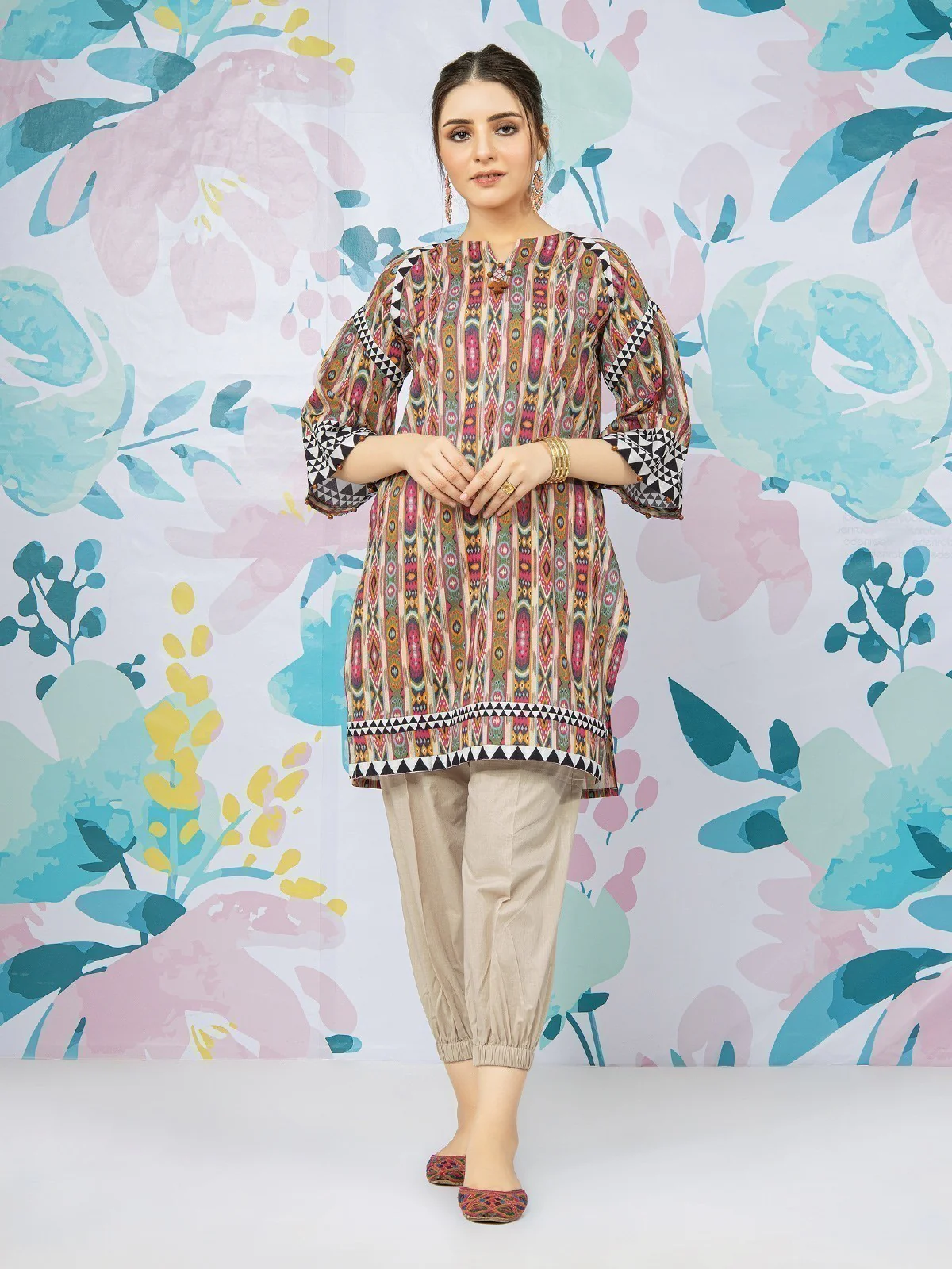 Unstitched Printed Lawn Shirt Trouser - EWU22A1-23339