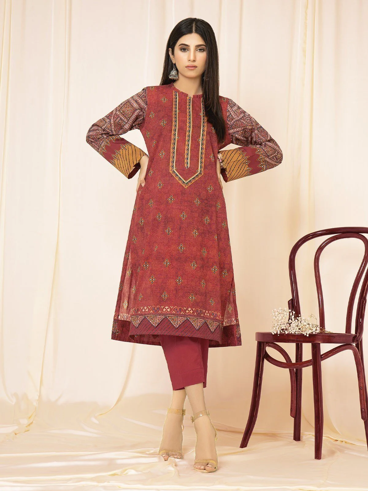 Unstitched Printed Lawn Shirt Trouser - EWU22A1-23346