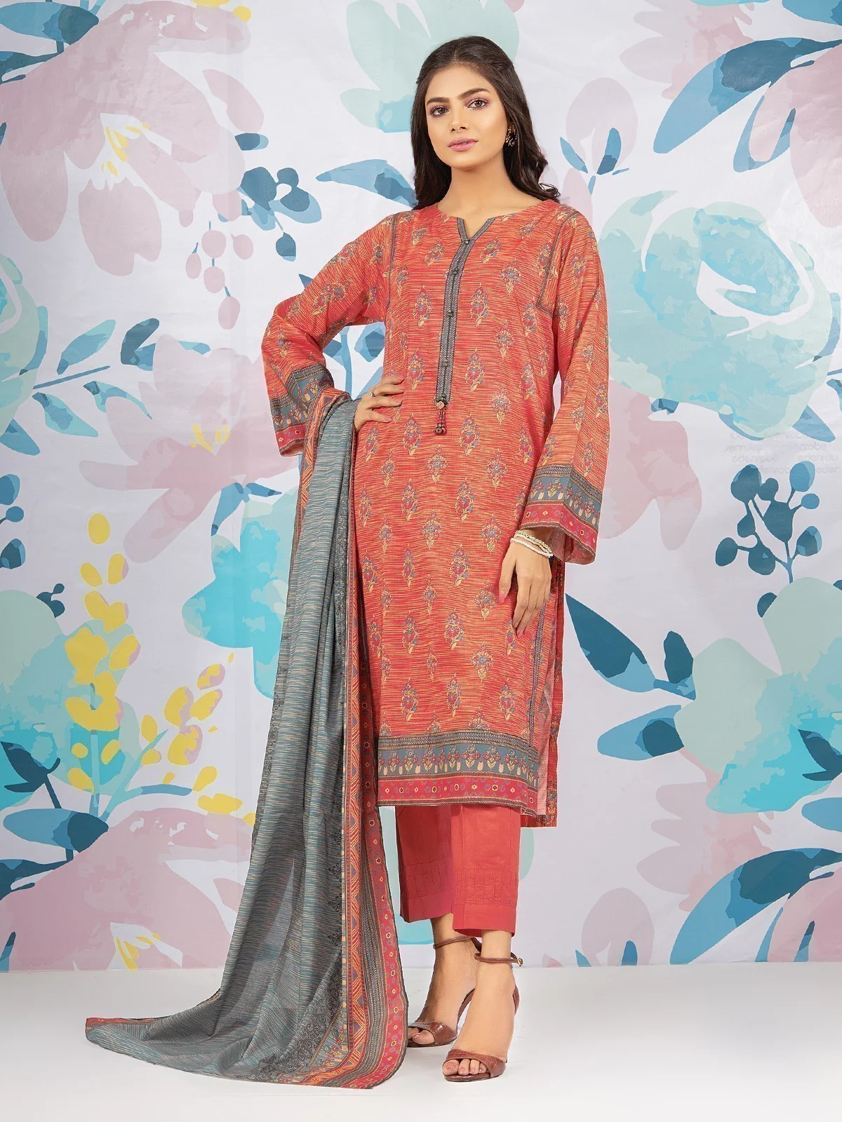 Unstitched Printed Lawn Suit - EWU22A1-23416