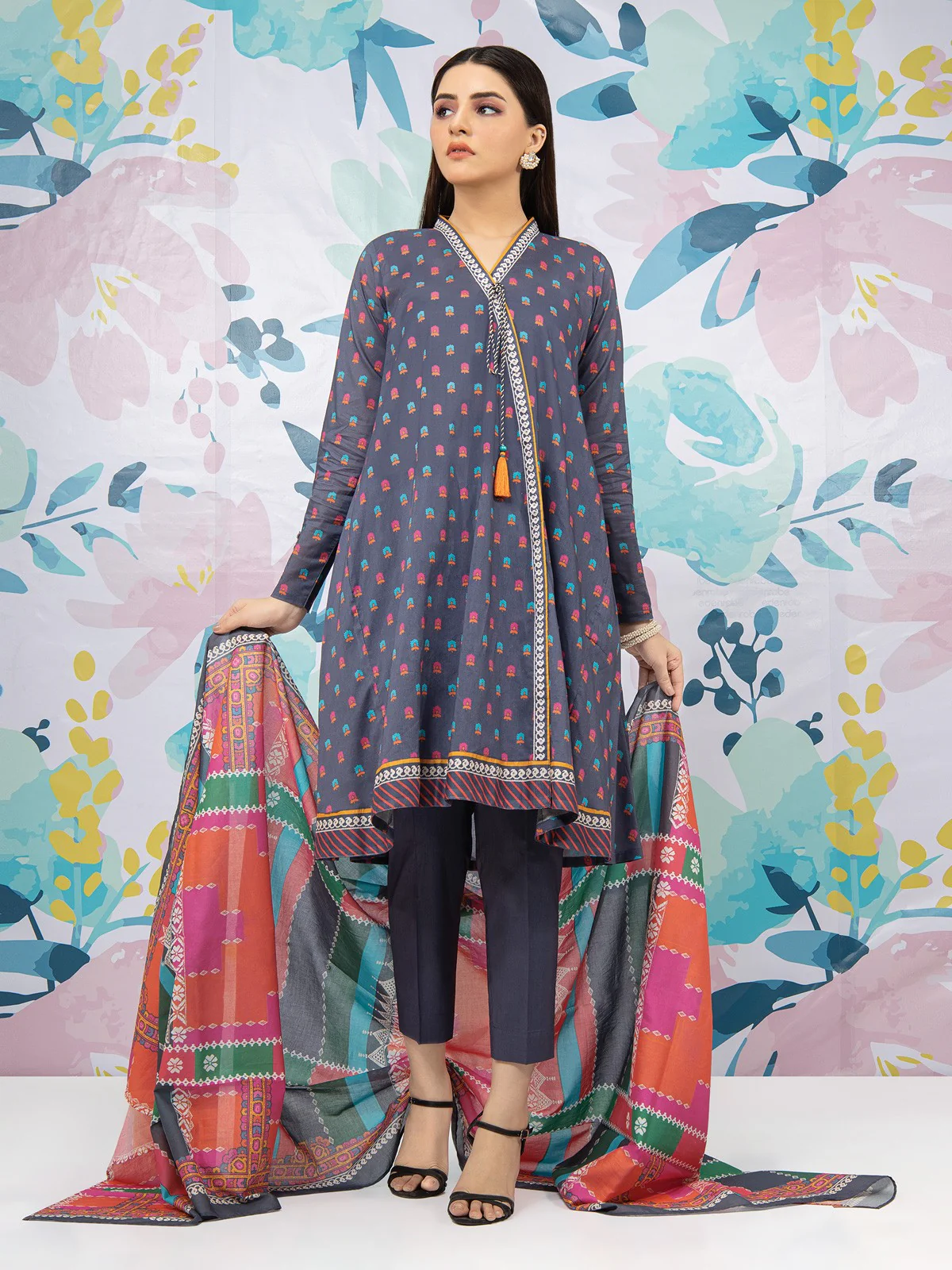 Unstitched Printed Lawn Shirt Dupatta - EWU22A1-23420SD