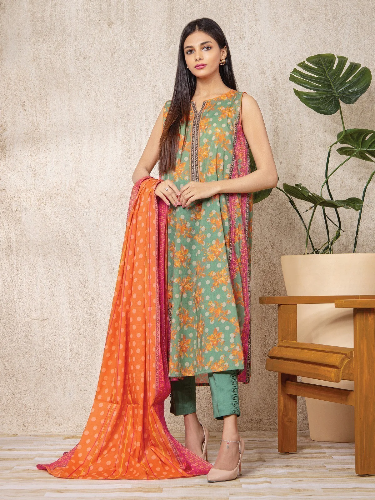 Unstitched Printed Lawn Suit - EWU22A1-23423