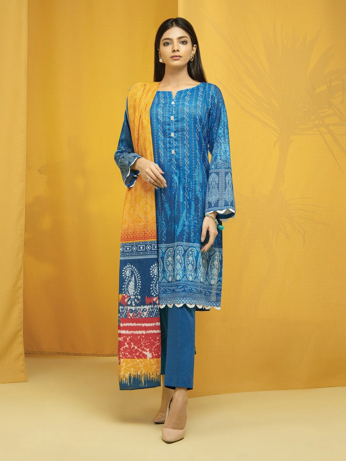 Unstitched Printed Lawn Suit - EWU22A1-23469