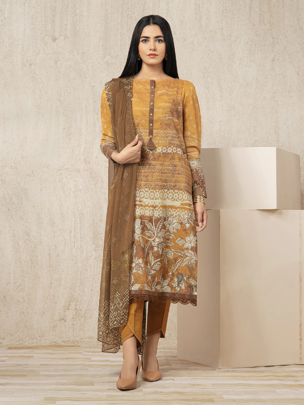 Unstitched Printed Lawn Suit - EWU22A2-23503