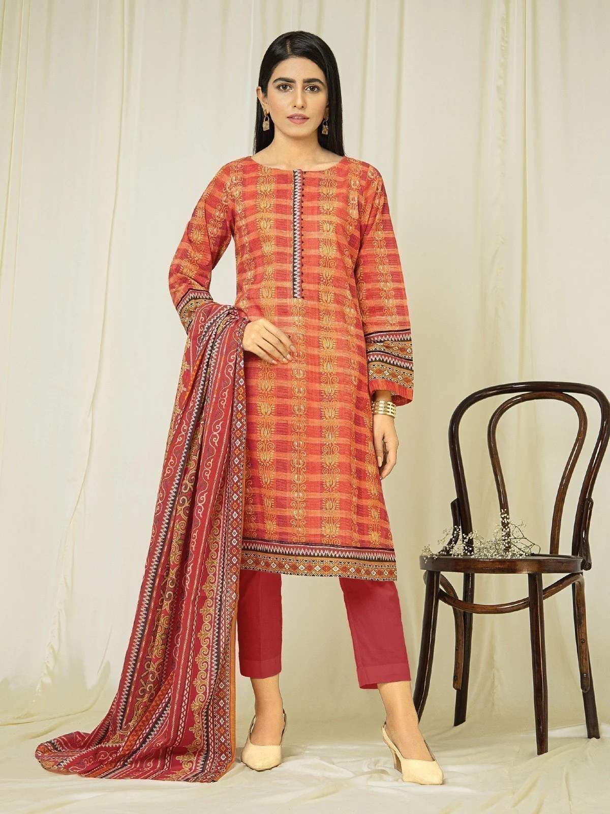 Unstitched Printed Khaddar Suit - EWU22A3-24261