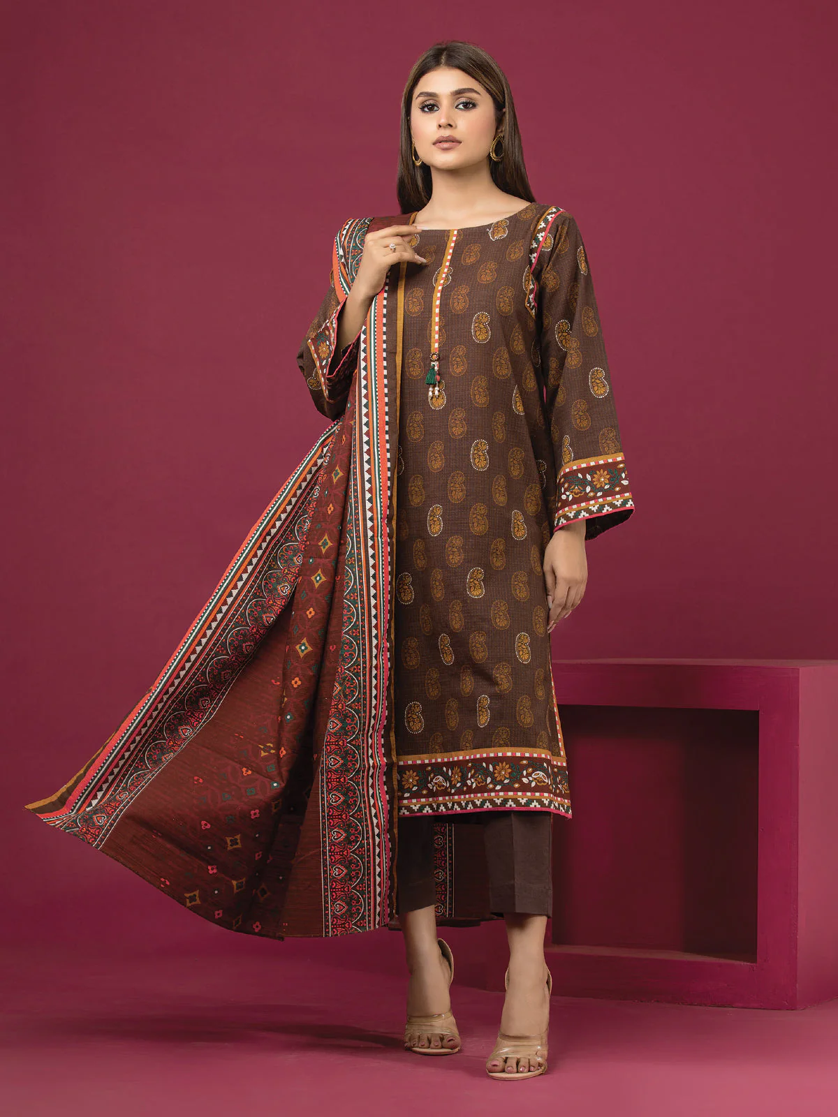 Unstitched Printed Khaddar Shirt - EWU22A3-24464S
