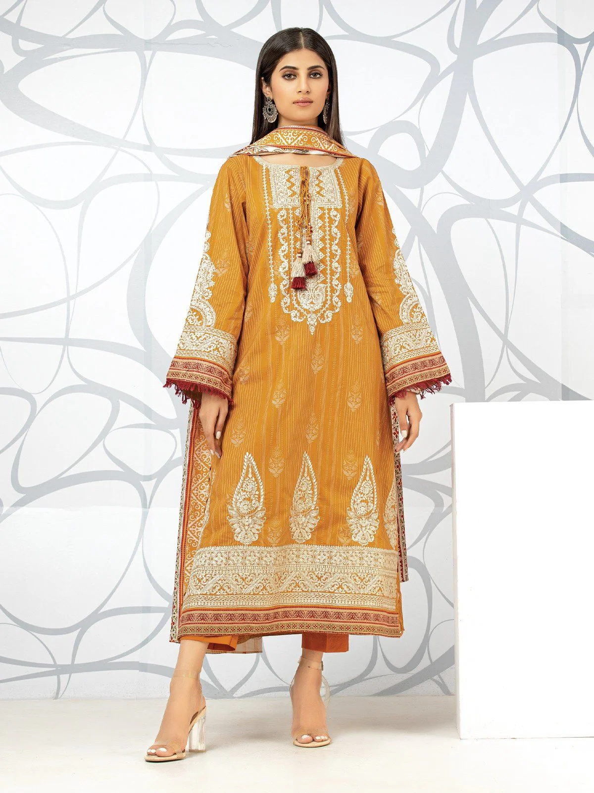 Unstitched Embroidered Lawn Shirt - EWU22V1-23622S