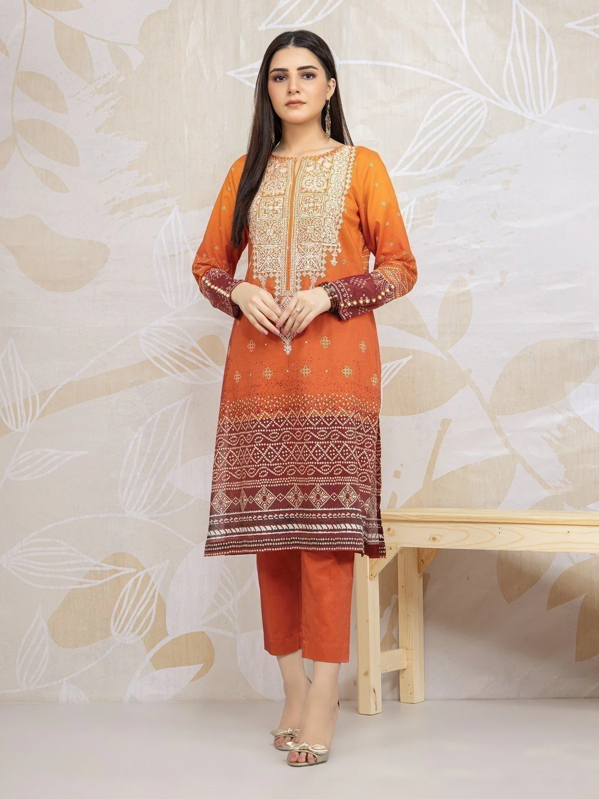 Unstitched Embroidered Lawn Shirt - EWU22V1-23641