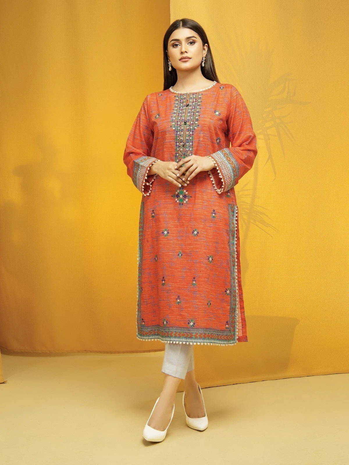 Unstitched Embroidered Lawn Shirt - EWU22V1-23643