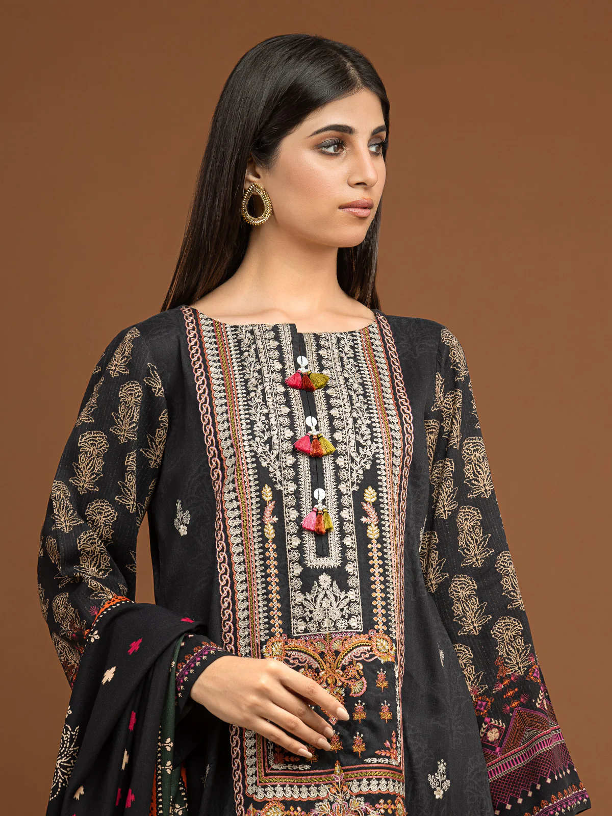 Unstitched Embroidered Viscose Shirt Trouser - EWU22V13-24035ST - Image 2