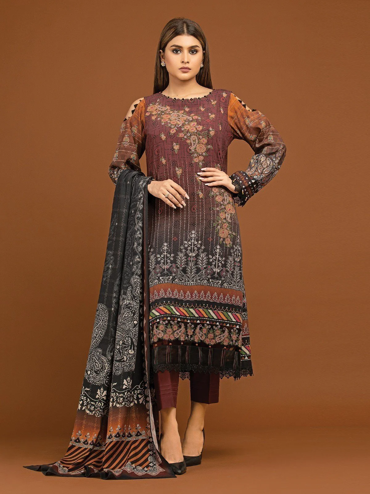 Unstitched Embroidered Viscose Suit - EWU22V13-24041