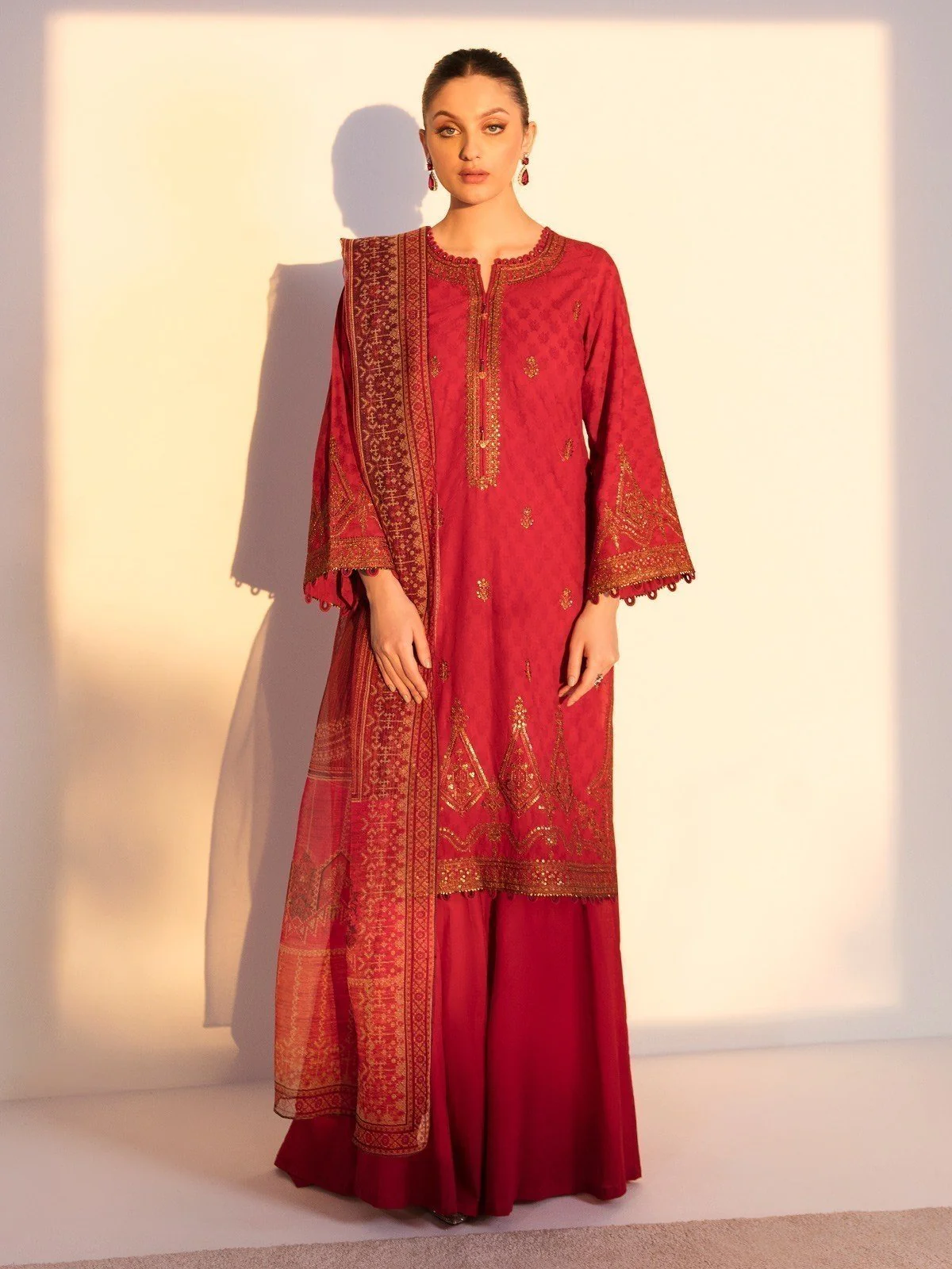 Unstitched Embroidered Dobby Suit - EWU22V7-23730