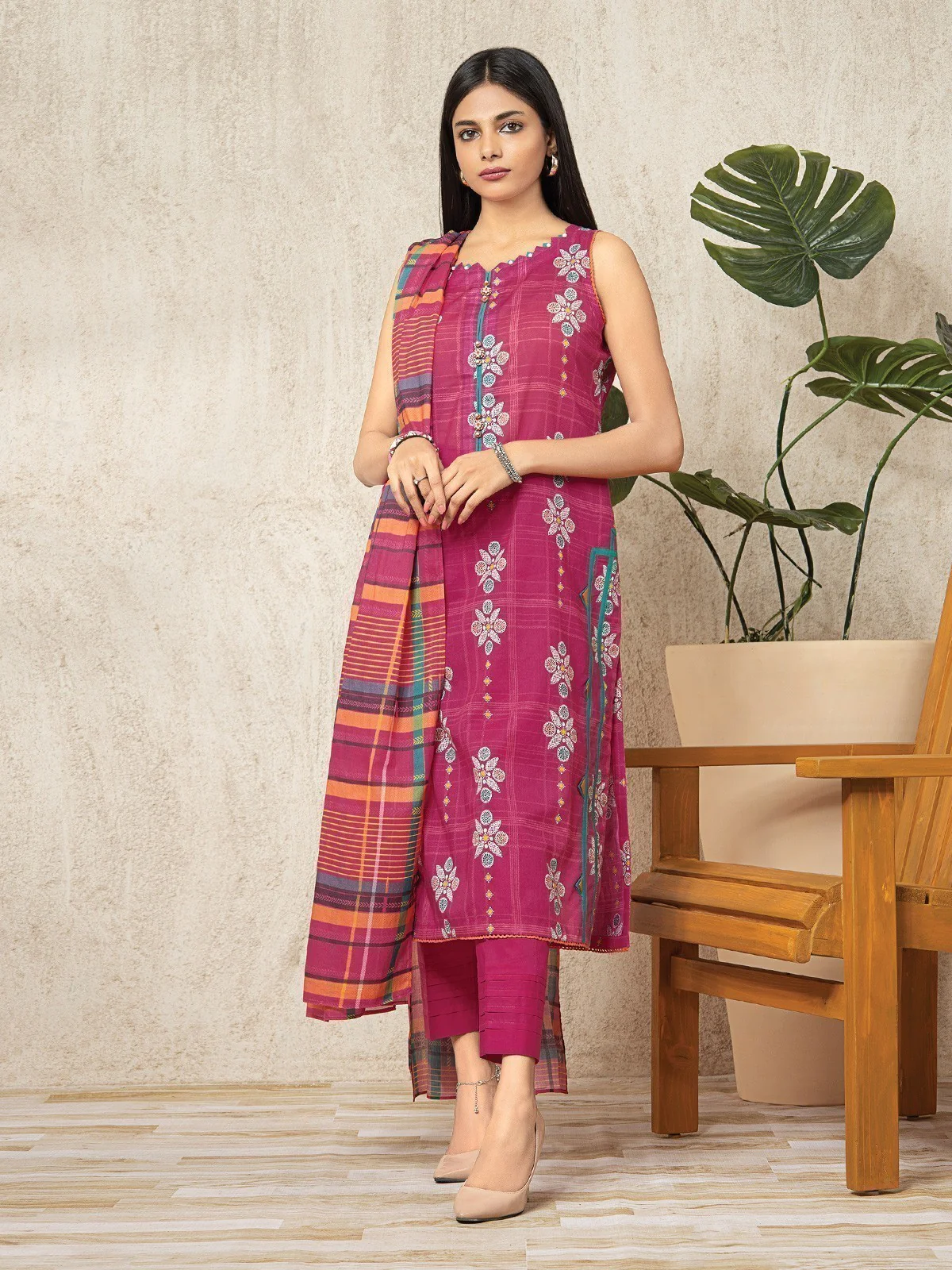 Unstitched Printed Lawn Suit - EWU23A1-26019